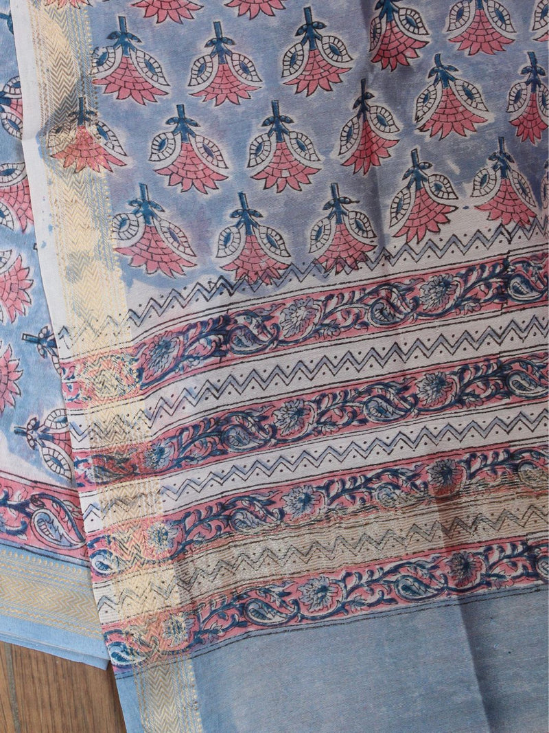 Hand Block Printed Maheshwari Dress Material