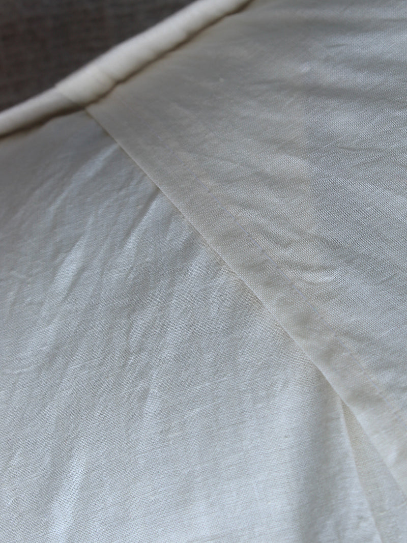 Ivory Chanderi Silk Applique Cushion Cover