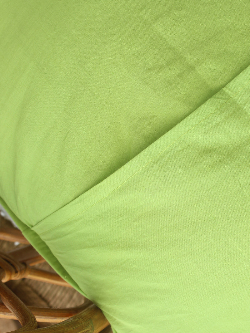 Green Chanderi Silk Applique Cushion Cover