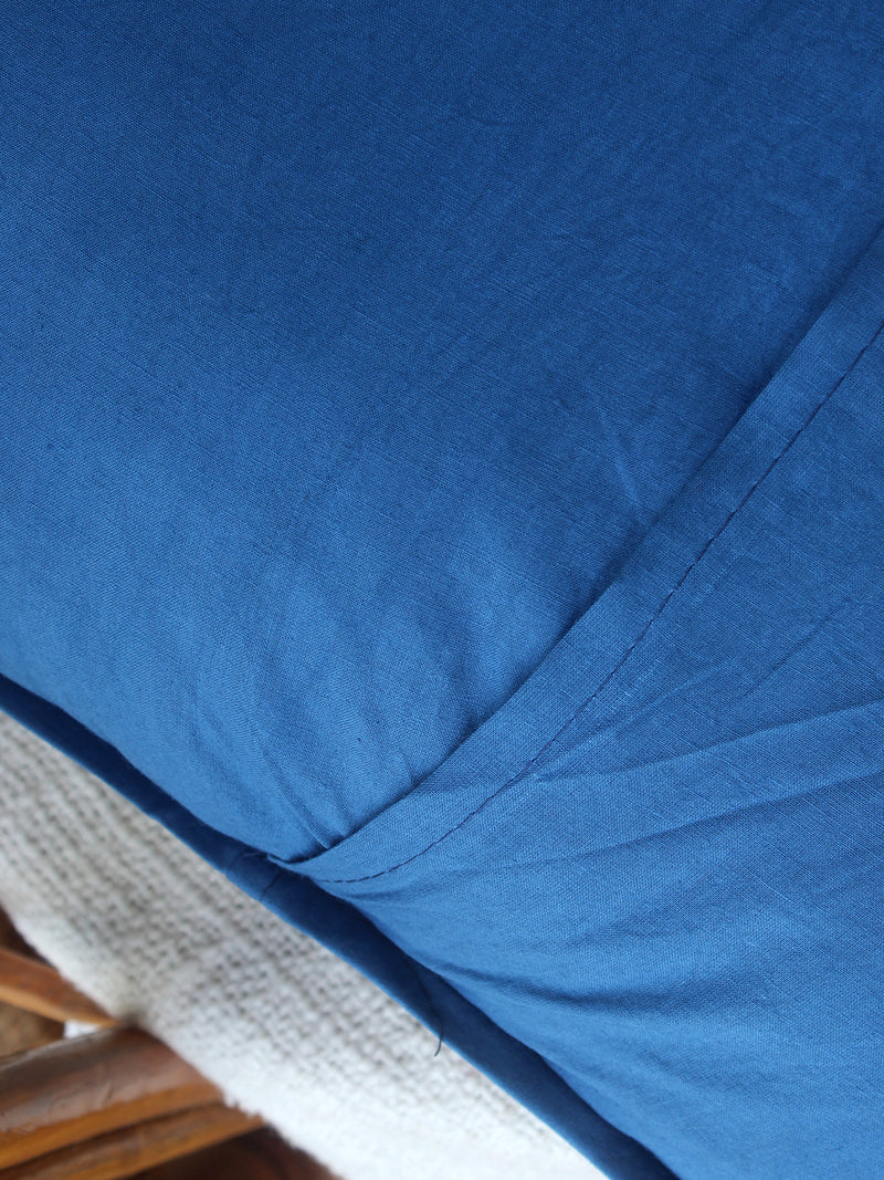 Blue Chanderi Silk Applique Cushion Cover