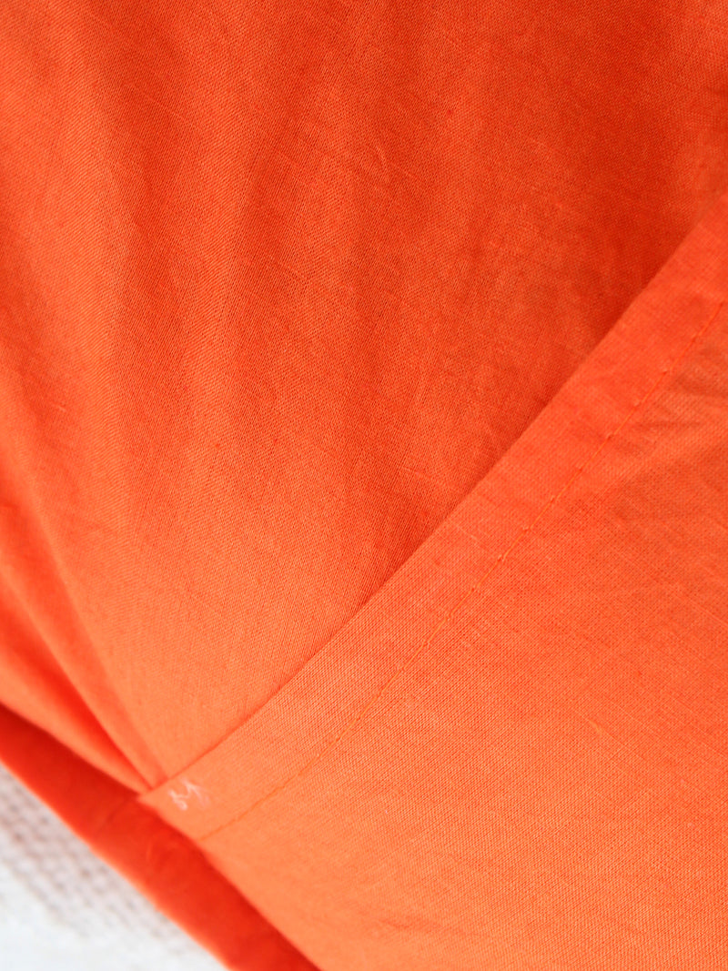 Orange Chanderi Silk Applique Cushion Cover