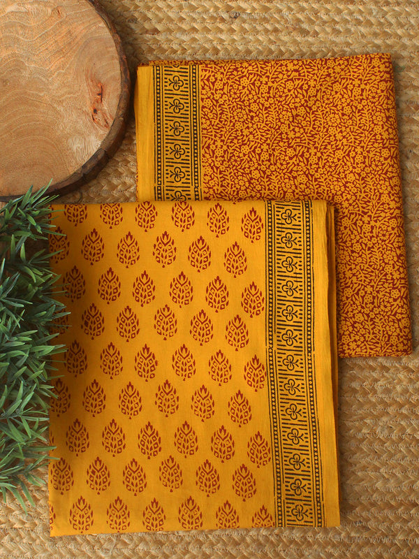 Mustard Bagh Hand Block Printed Pure Cotton Dress Material