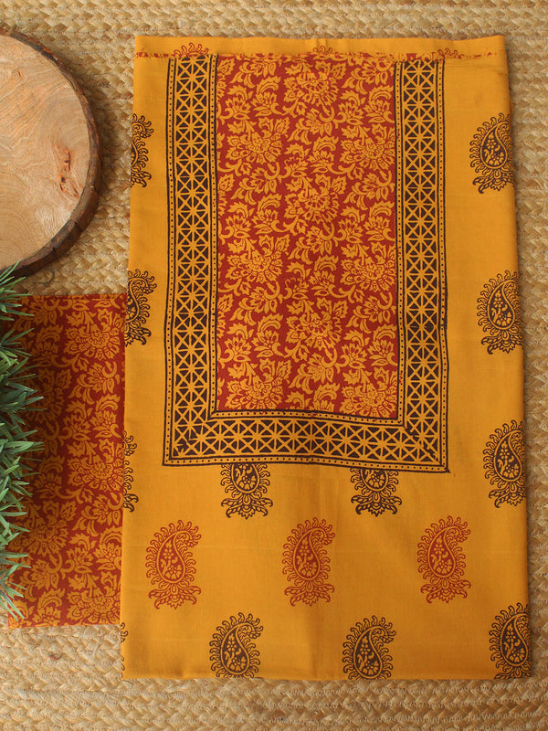 Mustard Bagh Hand Block Printed Pure Cotton Dress Material