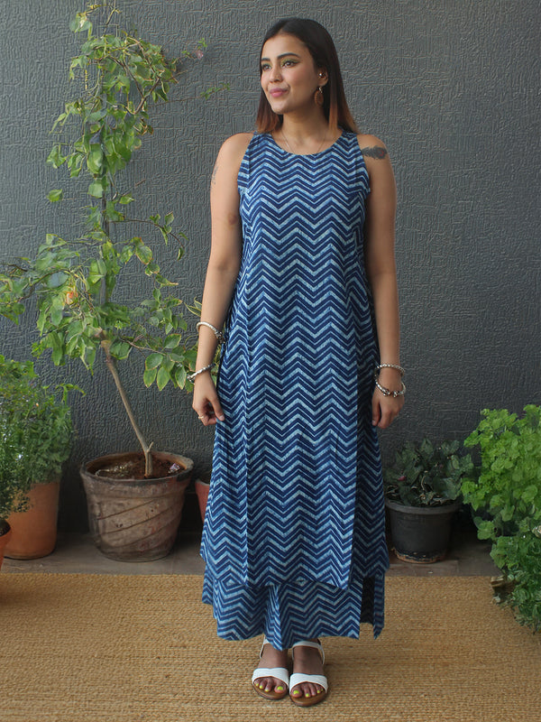 Neel Akola Indigo Hand Block Printed Coord Set