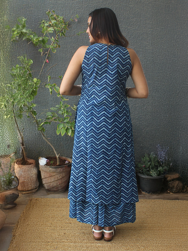 Neel Akola Indigo Hand Block Printed Coord Set