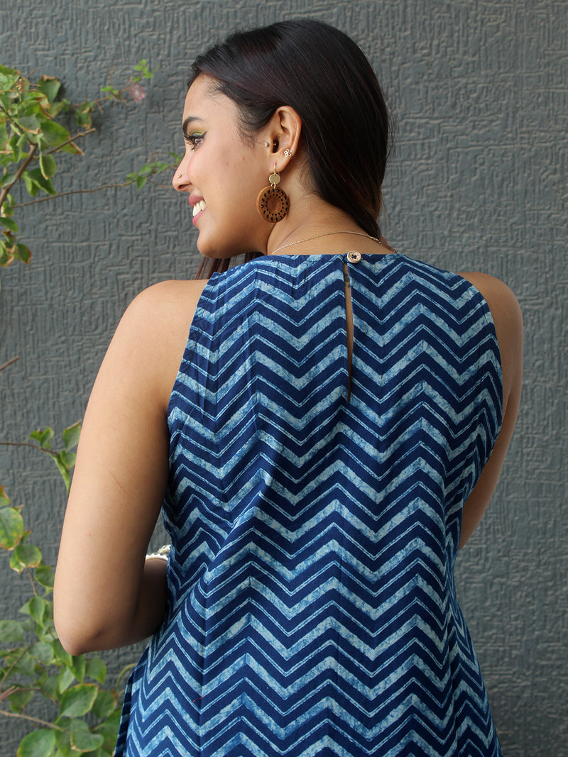 Neel Akola Indigo Hand Block Printed Coord Set