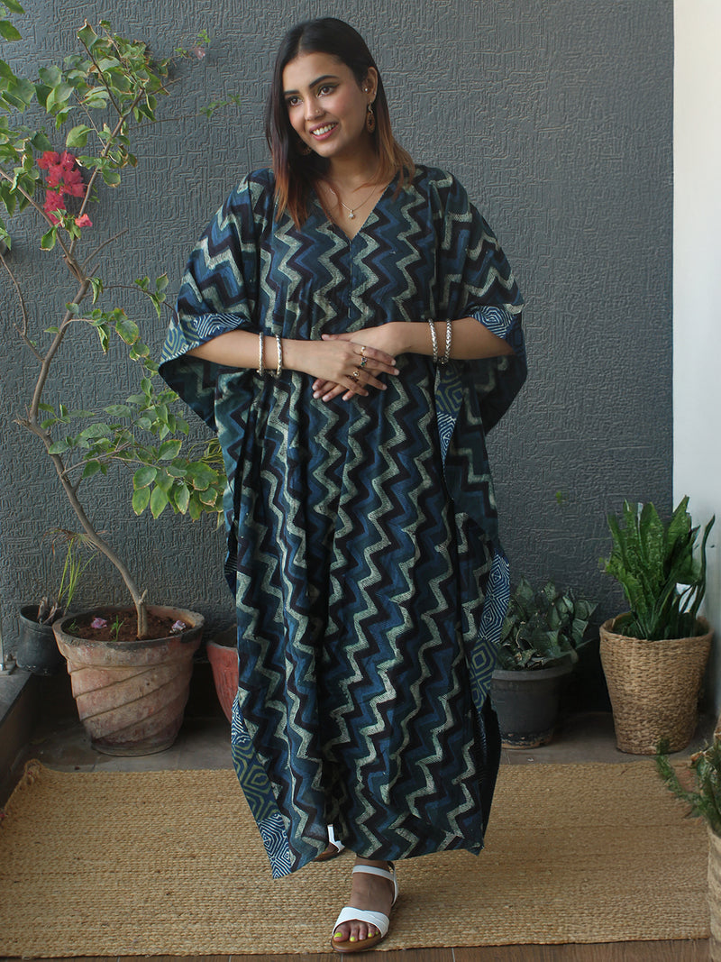Meira Bagru Mul Cotton Kaftan and Palazzo Coord Set