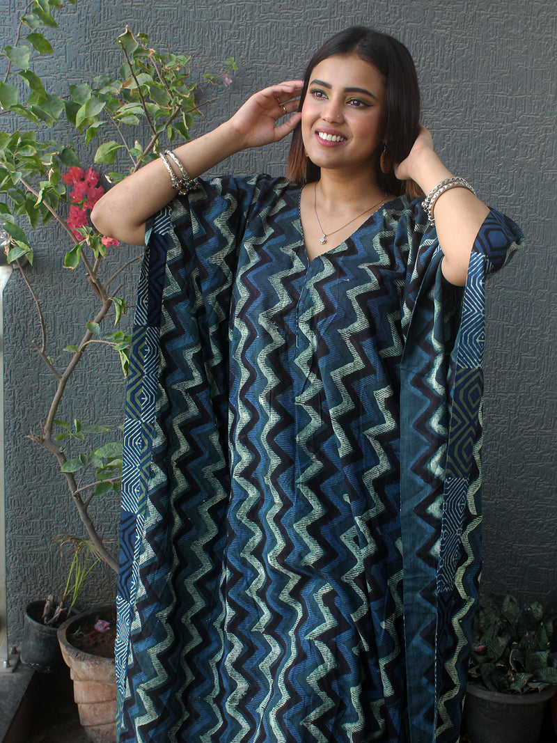 Meira Bagru Mul Cotton Kaftan and Palazzo Coord Set