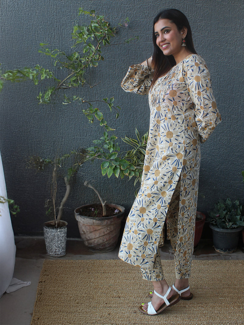 Krishna Hand Block Printed Pure Cotton Coord Set