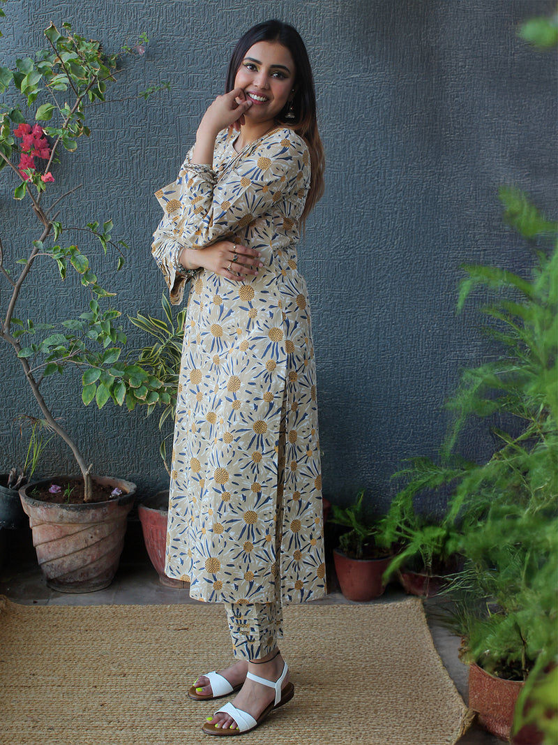 Krishna Hand Block Printed Pure Cotton Coord Set