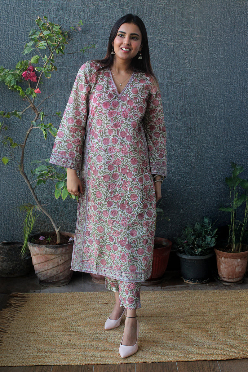 Aisha Bagru Hand Block Printed Coord Set