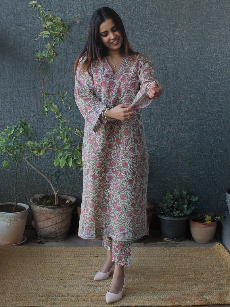 Aisha Bagru Hand Block Printed Coord Set