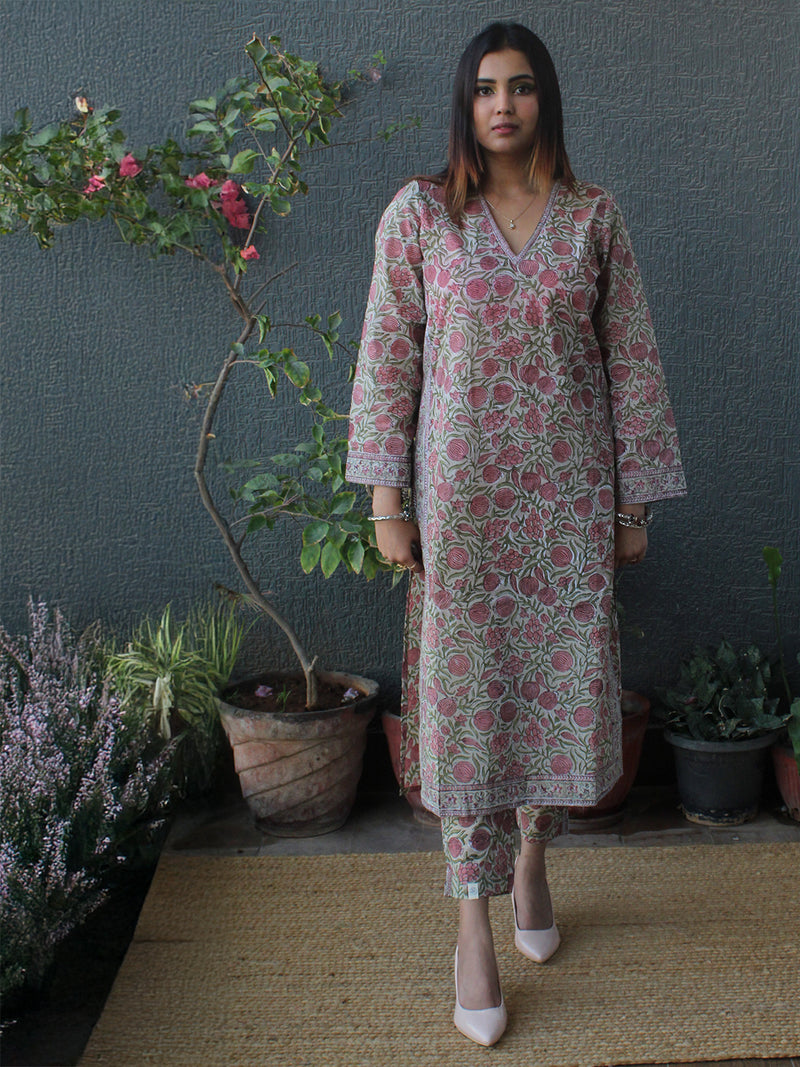 Aisha Bagru Hand Block Printed Coord Set