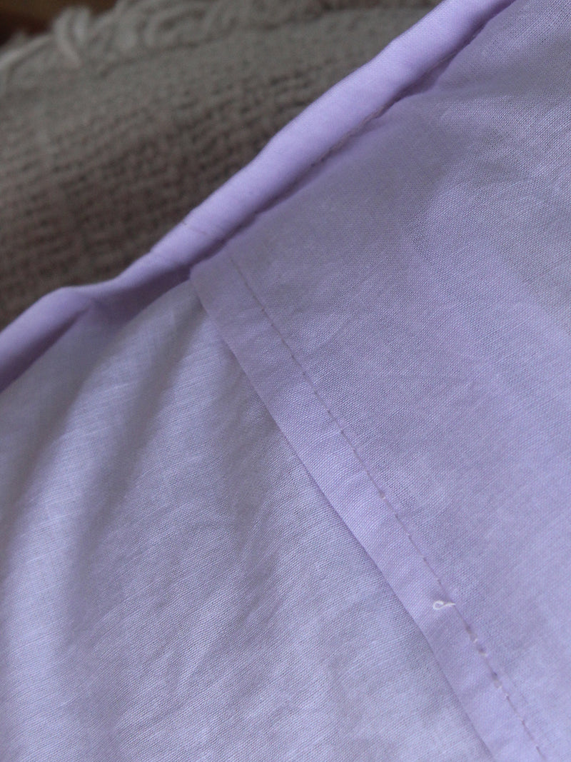 Lavender Applique Cotton Cushion Cover (16 IN X 16 IN)