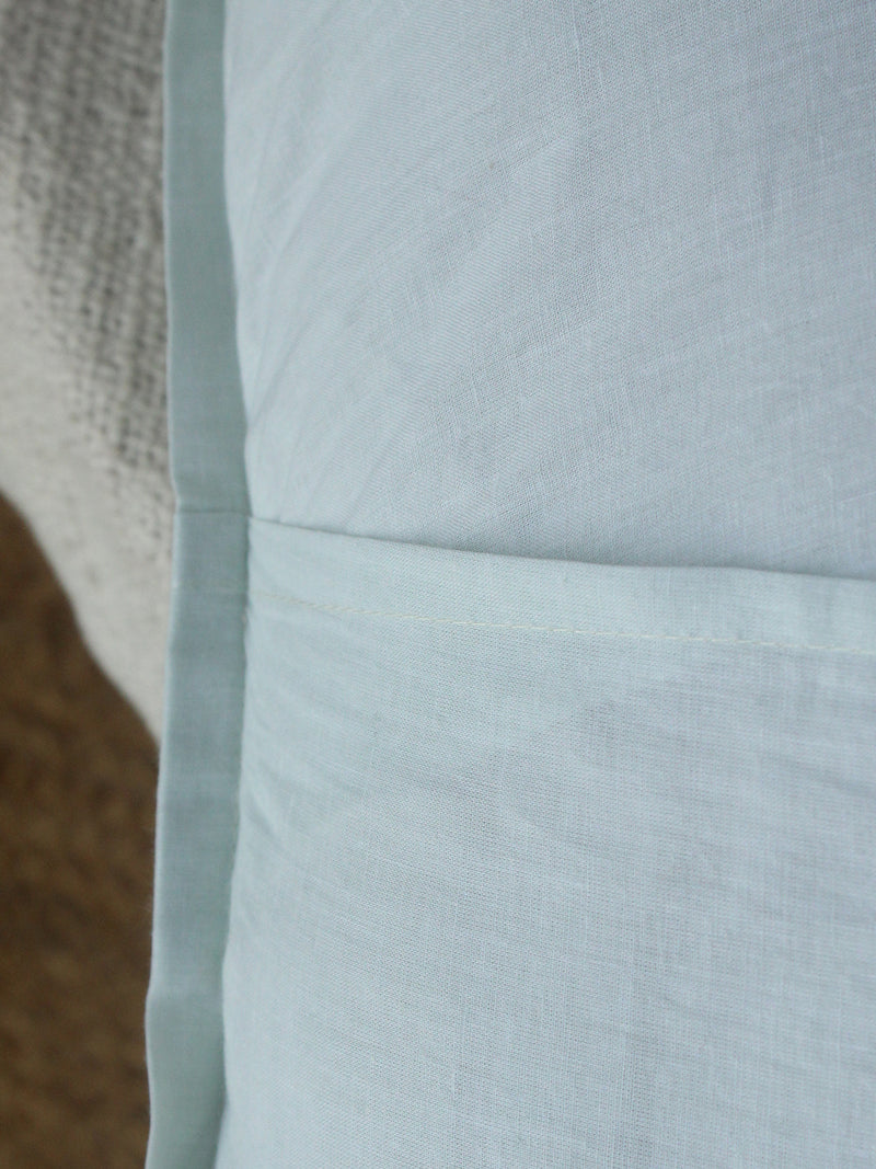 Pastel Blue Applique Cotton Cushion Cover (16 IN X 16 IN)