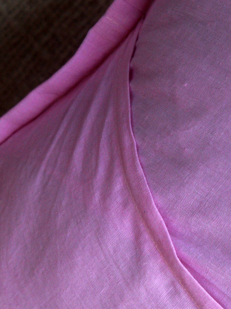 Pink Applique Cotton Cushion Cover (16 IN X 16 IN)