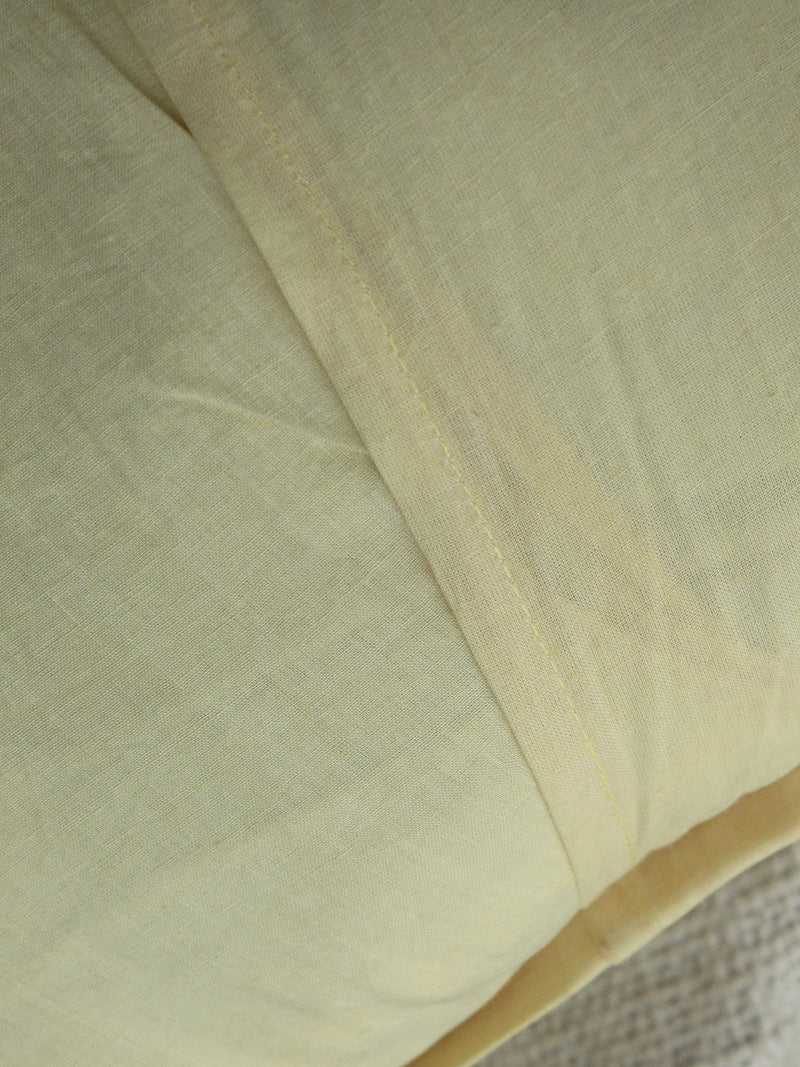 Yellow Applique Cotton Cushion Cover (16 IN X 16 IN)