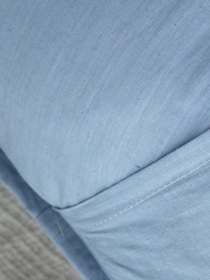 Blue Applique Cotton Cushion Cover (16 IN X 16 IN)