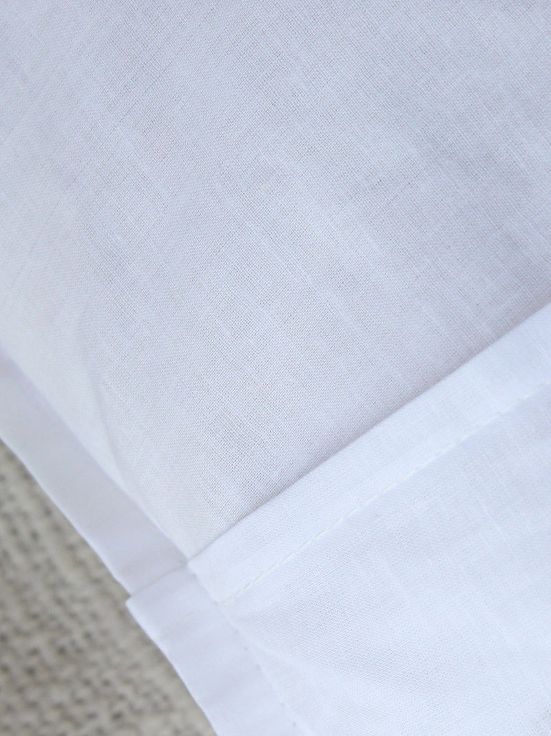 White Applique Cotton Cushion Cover (16 IN X 16 IN)