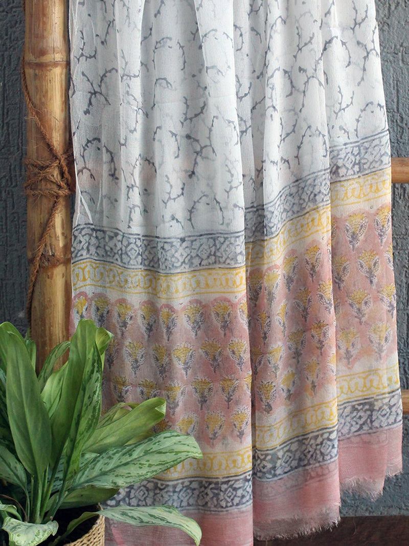 block print dress material with chiffon dupatta Cotton Block Print Dress Material Set with Chiffon Dupatta (CBPDM08) Asmita Trends
