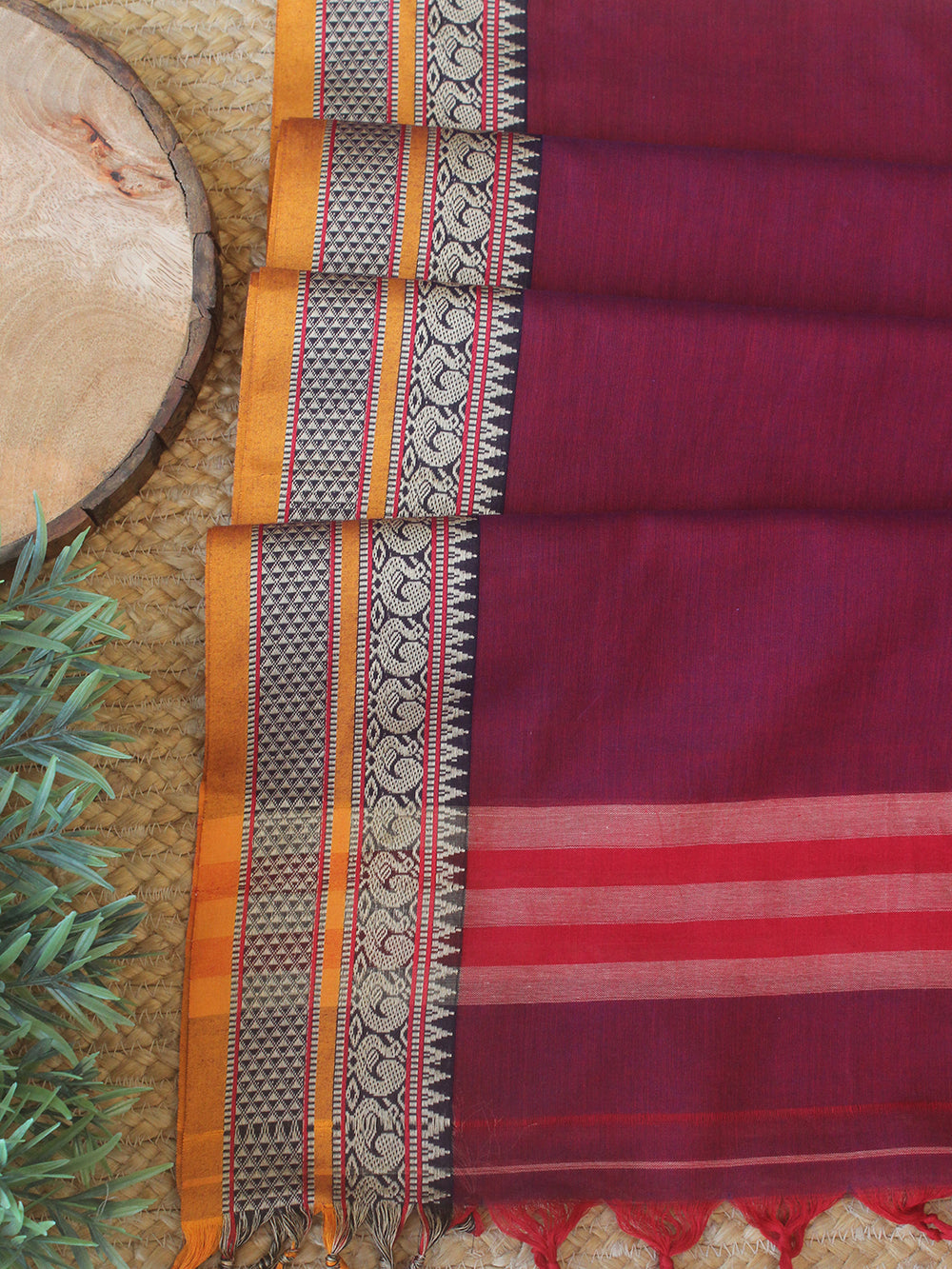 Magenta Dharwad Cotton Dress Material With Woven Borders – Weaves of  Tradition