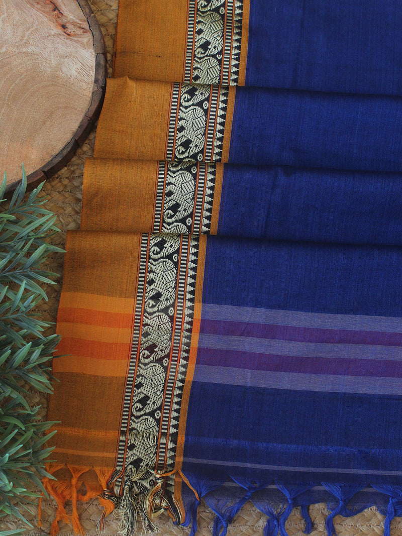 Darwan Color Blue Dharwad Cotton Dress Material With Elephant Borders – Weaves of ...