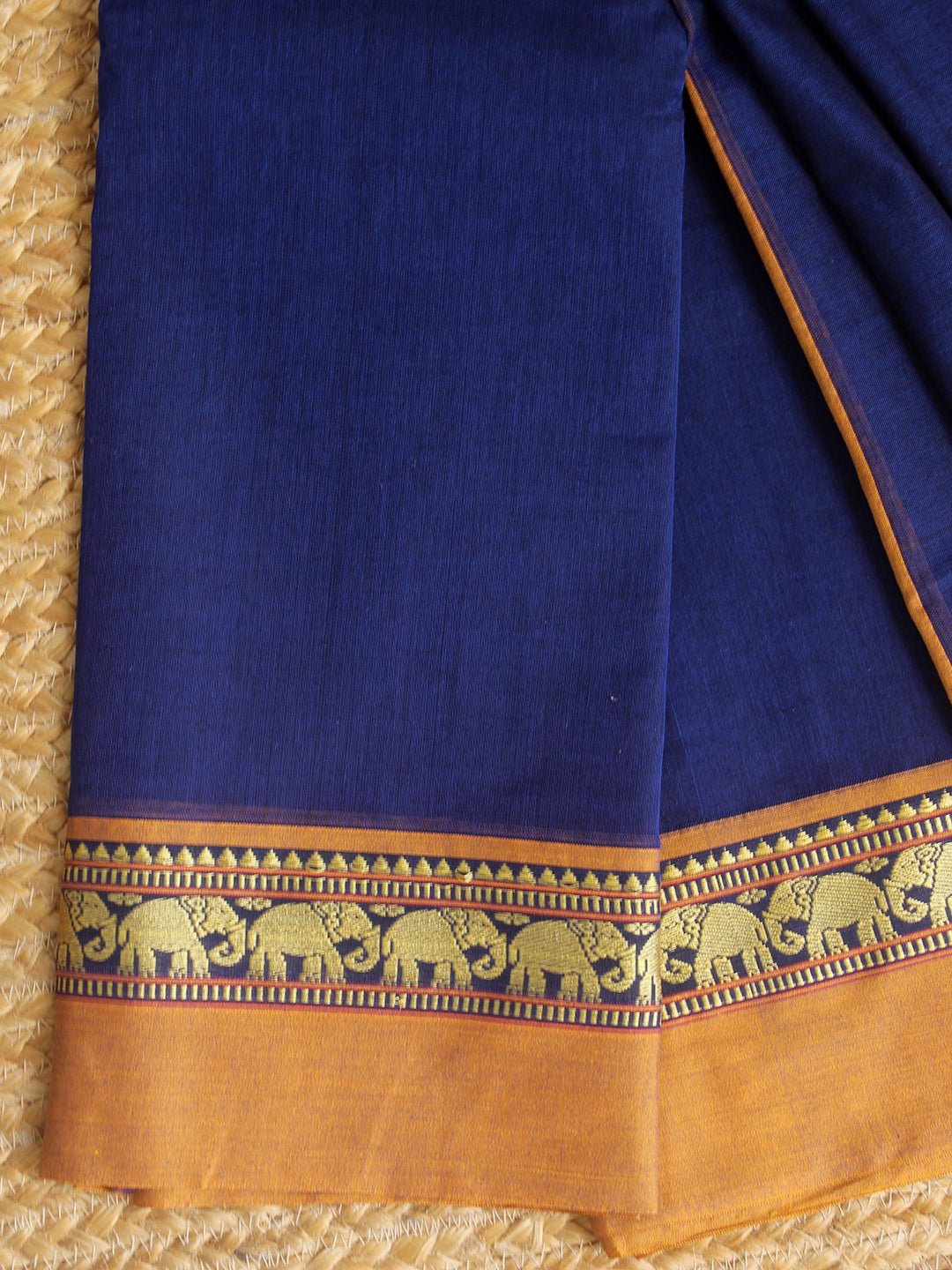 Magenta Dharwad Cotton Dress Material With Elephant Borders