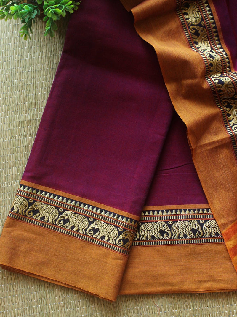 Darwan Color Magenta Dharwad Cotton Dress Material with Elephant Borders – Weaves of ...