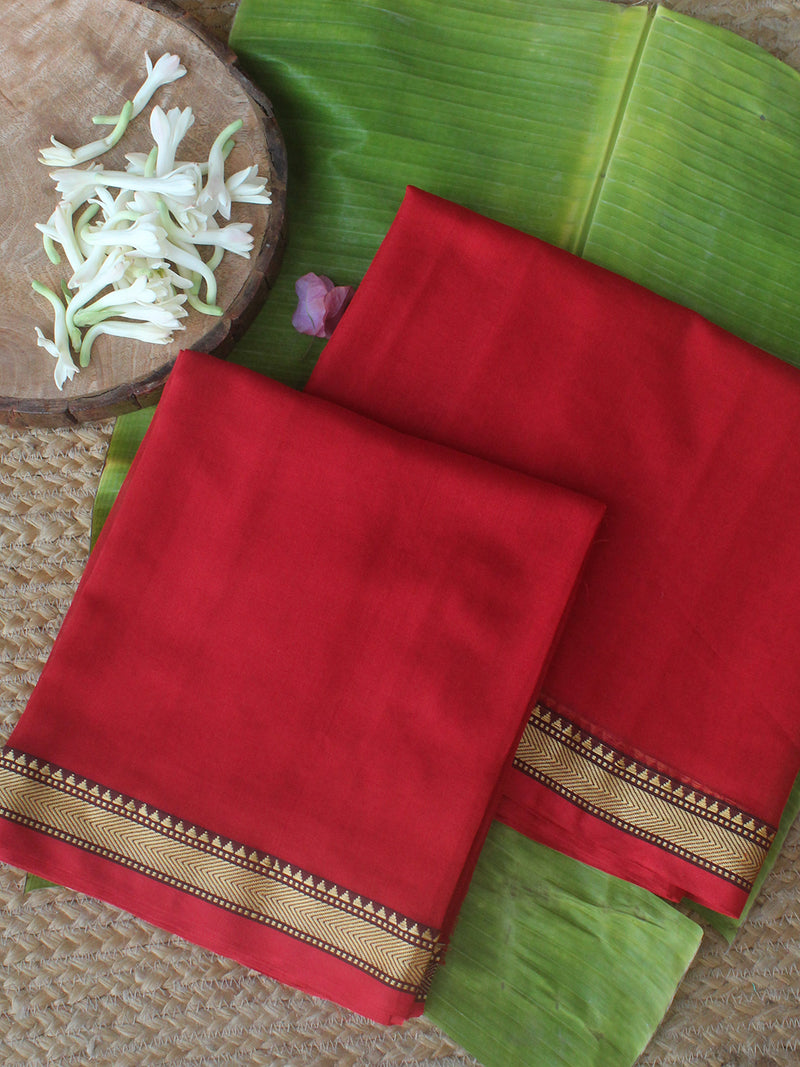 Red Dharwad Cotton Dress Material