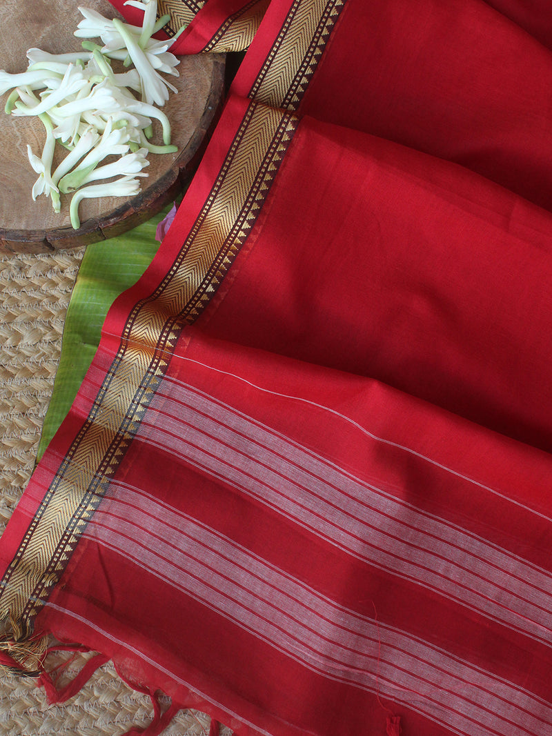 Red Dharwad Cotton Dress Material