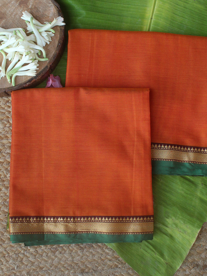 Orange Dharwad Cotton Dress Material