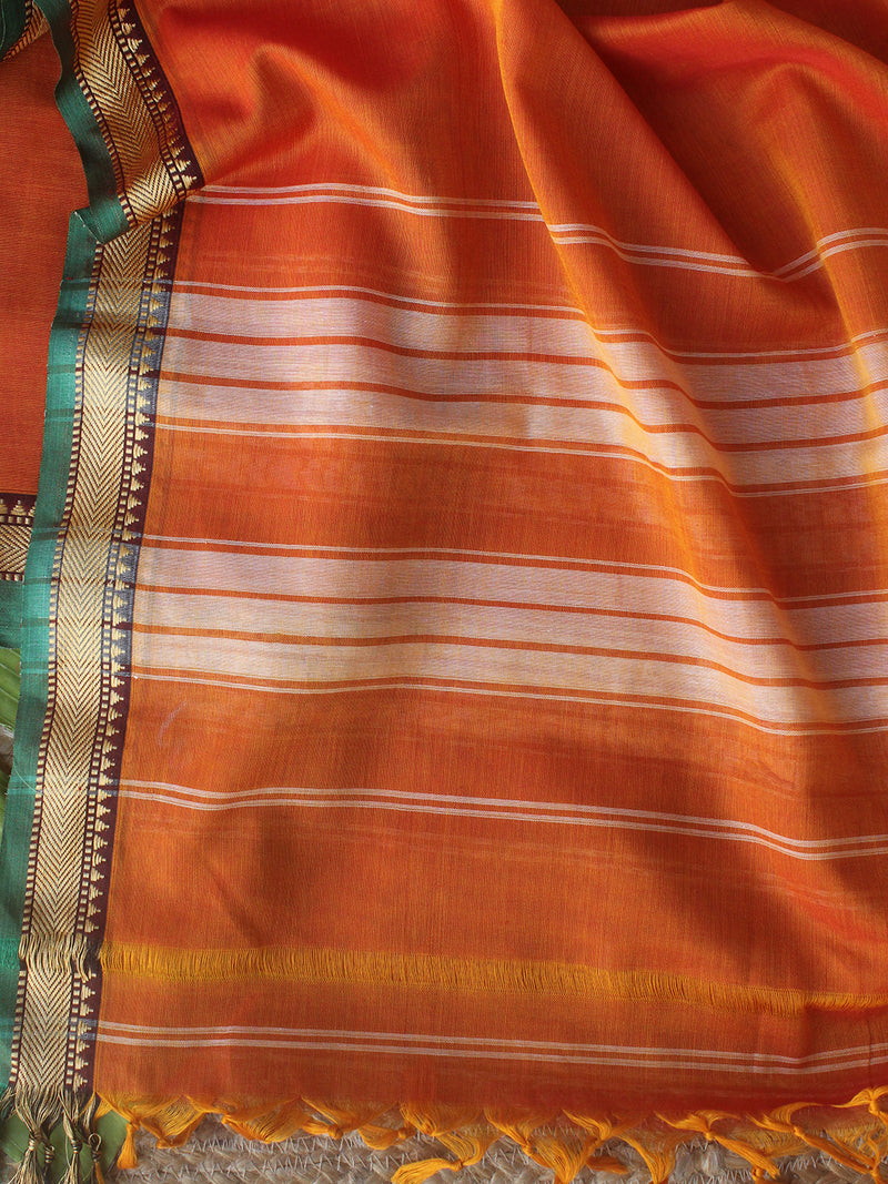 Orange Dharwad Cotton Dress Material