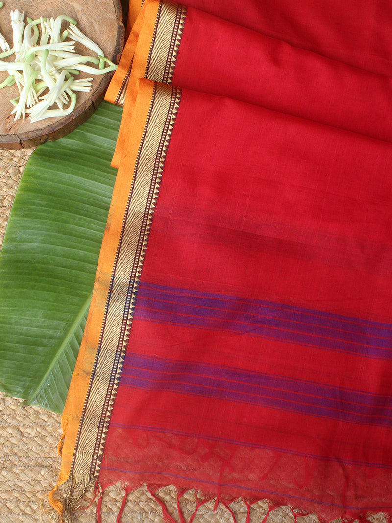 Red Dharwad Cotton Dress Material