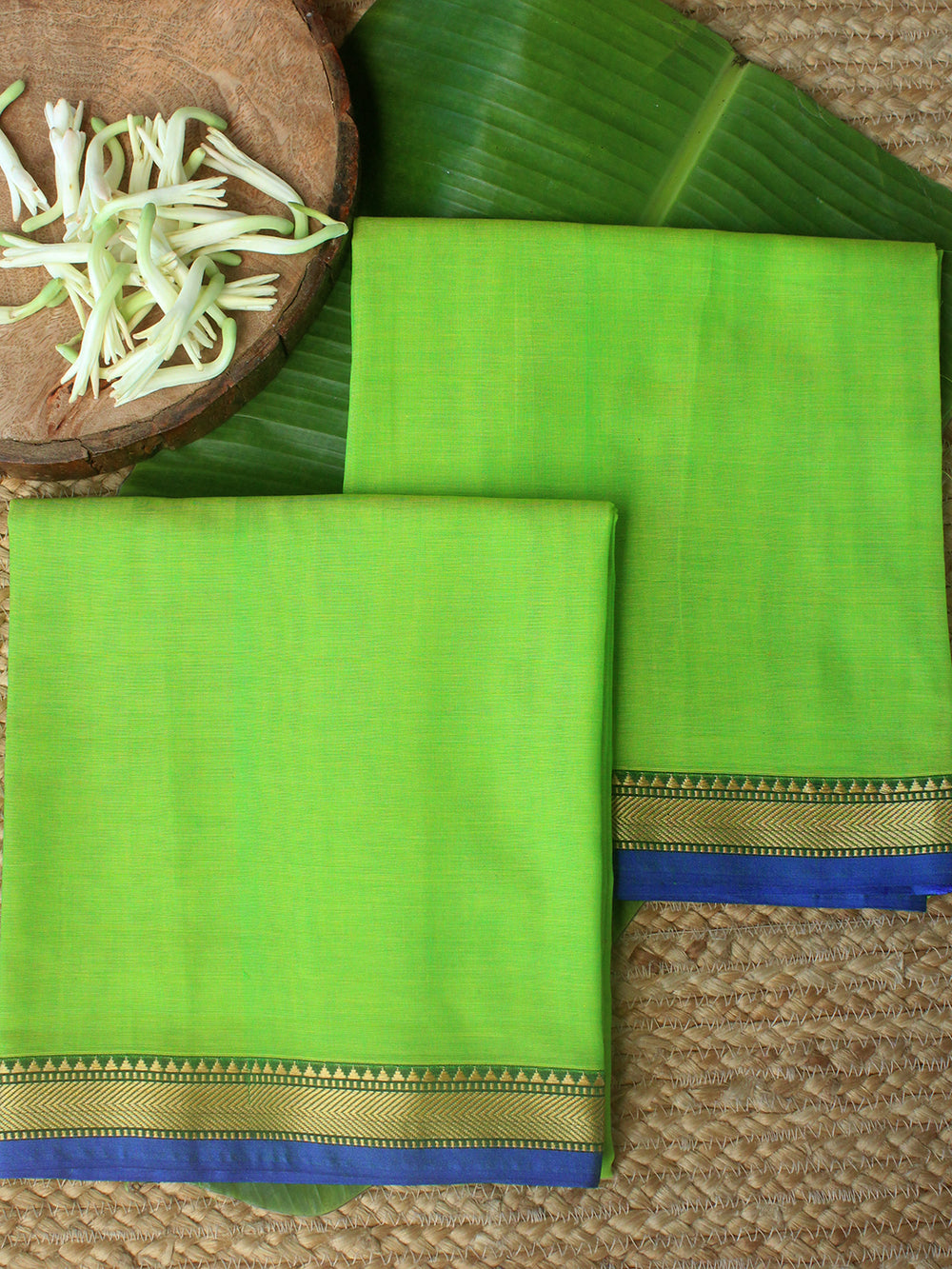 white christmas dresses Green Dharwad Cotton Dress Material – Weaves of Tradition