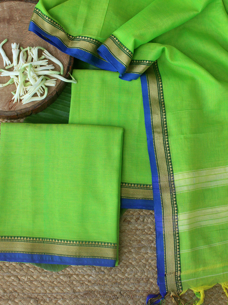 Green Dharwad Cotton Dress Material