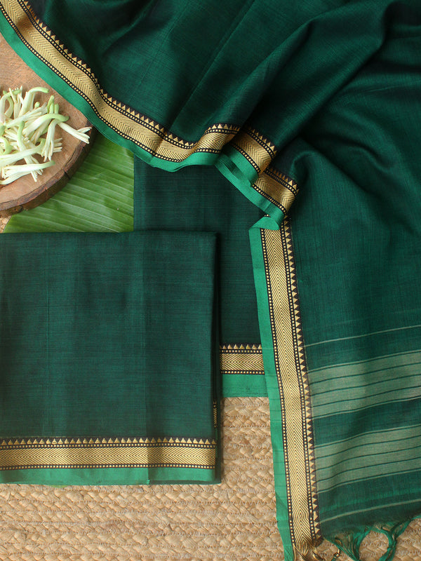 Green Dharwad Cotton Dress Material