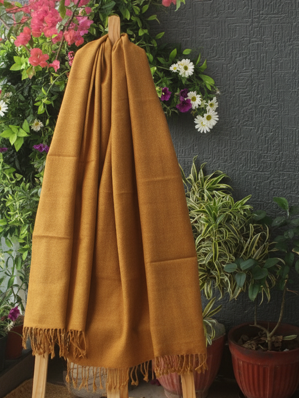 Mustard Kullu Handloom Pure Wool Stole