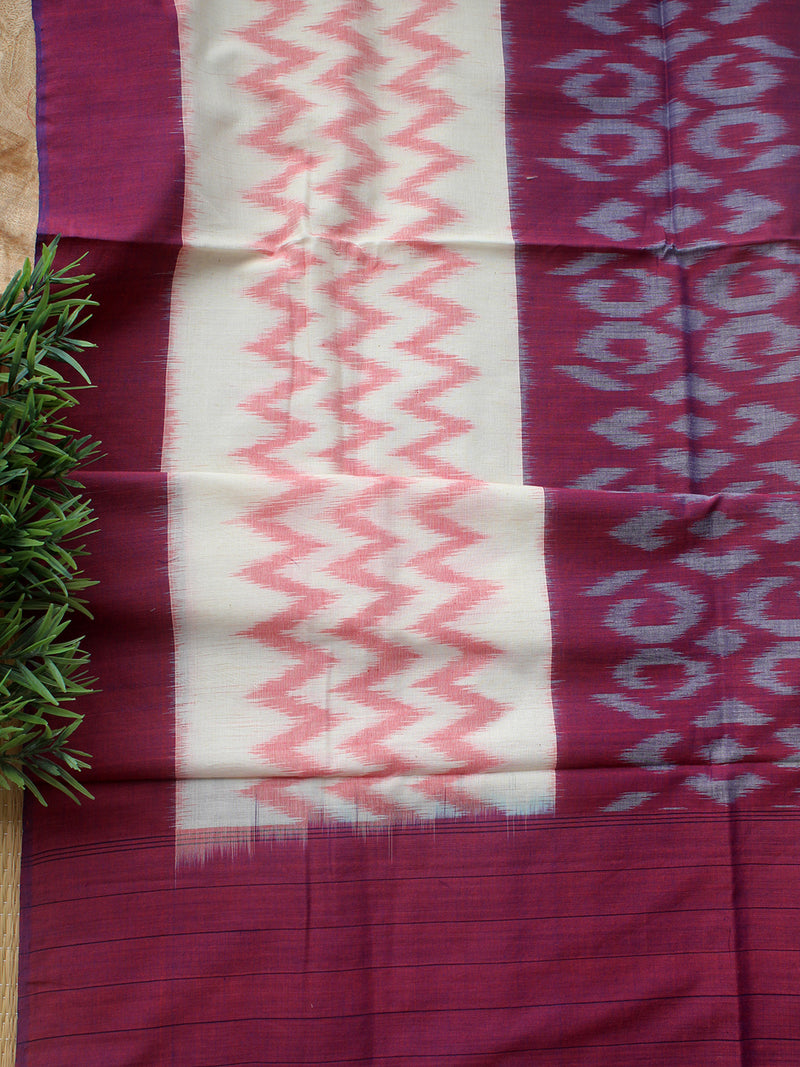 Purple Ikkat Handloom Cotton Dress Material