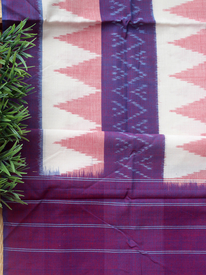 Purple Ikkat Handloom Cotton Dress Material