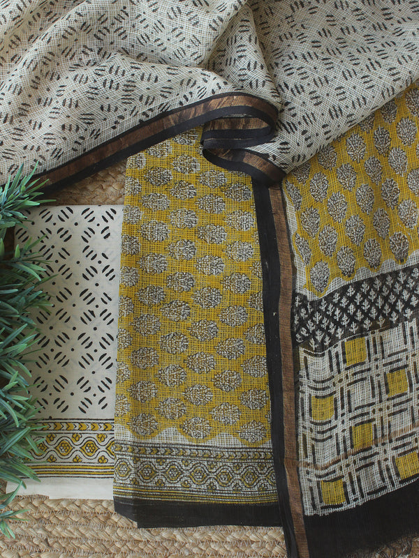 Bagru Hand Block Printed Dress Material  Weaves of Tradition