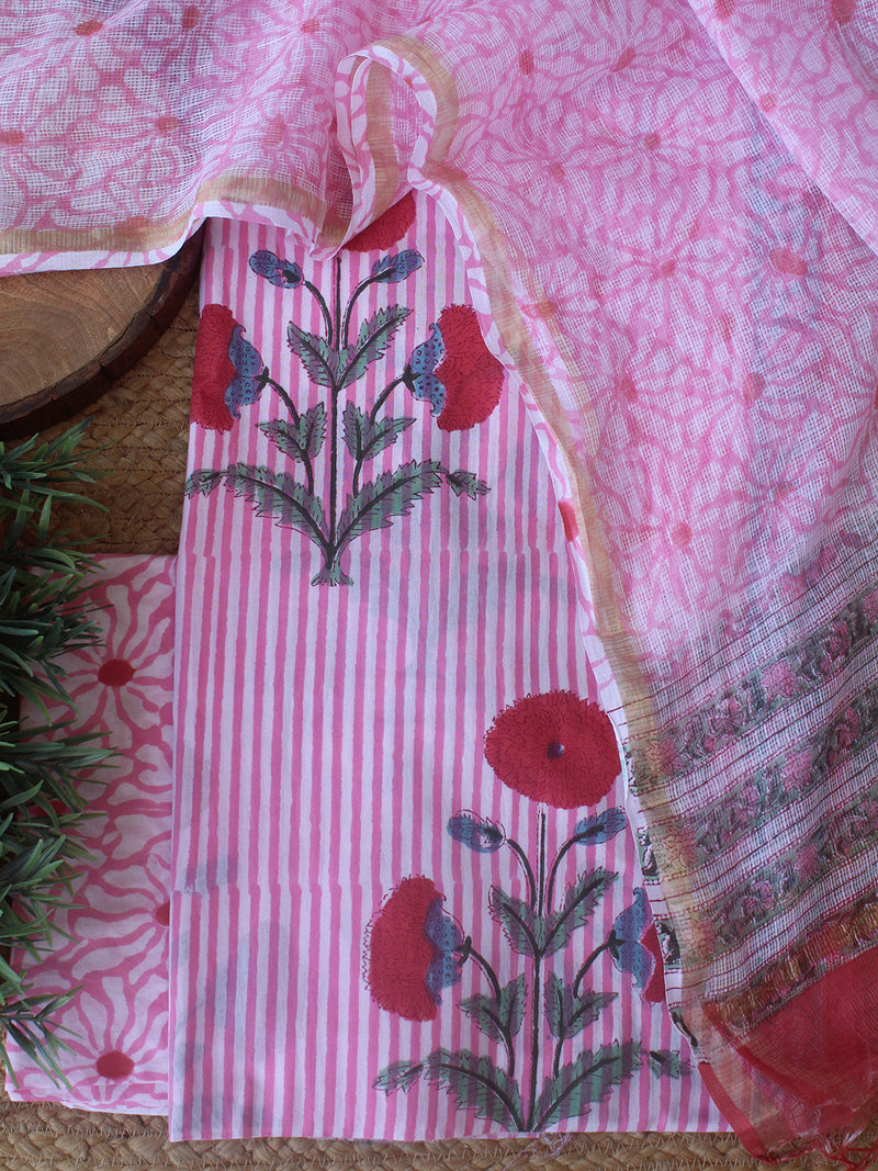 white christmas dresses Kotadoria lehariya print 2pc suit – HolyThread India main image 1