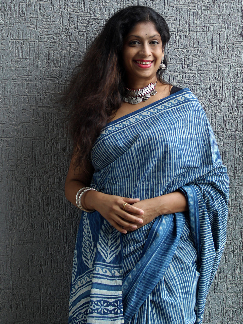 Bagru Hand Block Printed Cotton Saree