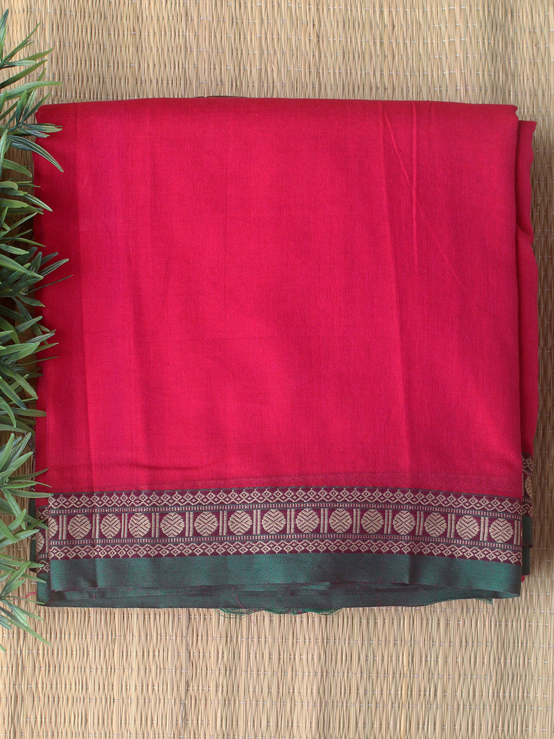 Pink Narayanpet Mercerized Cotton Saree