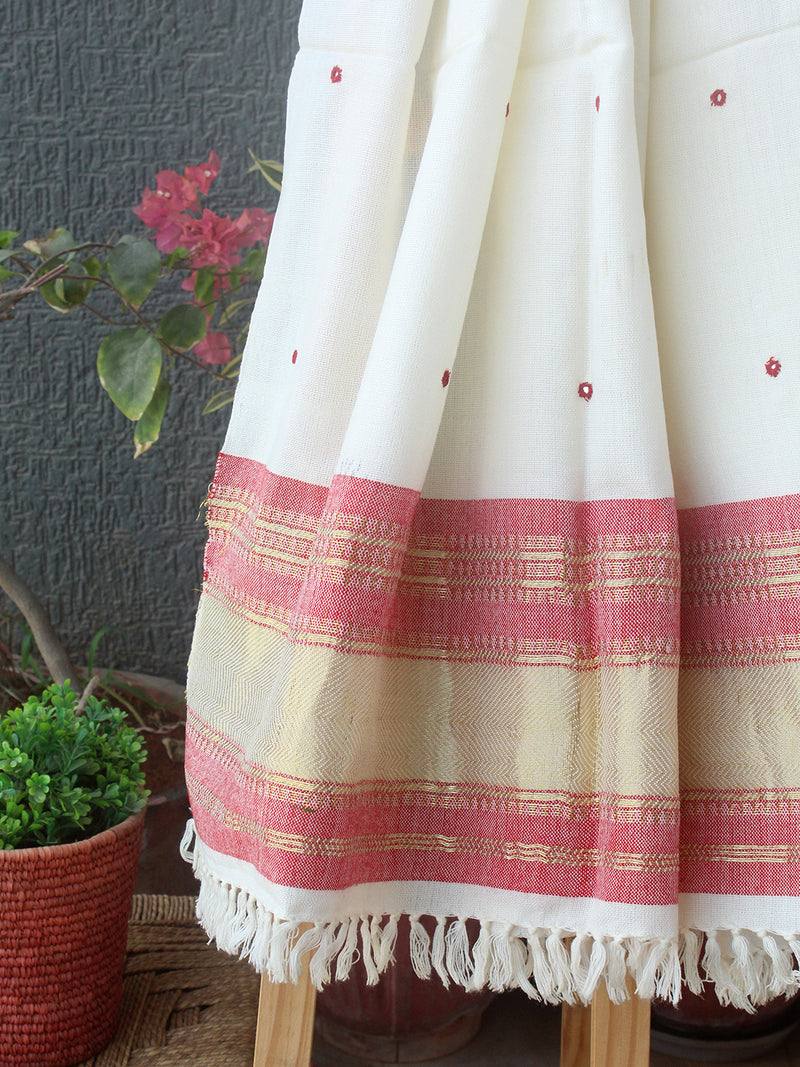 Off-White Bhujodi Handloom Acrylic Wool Shawl