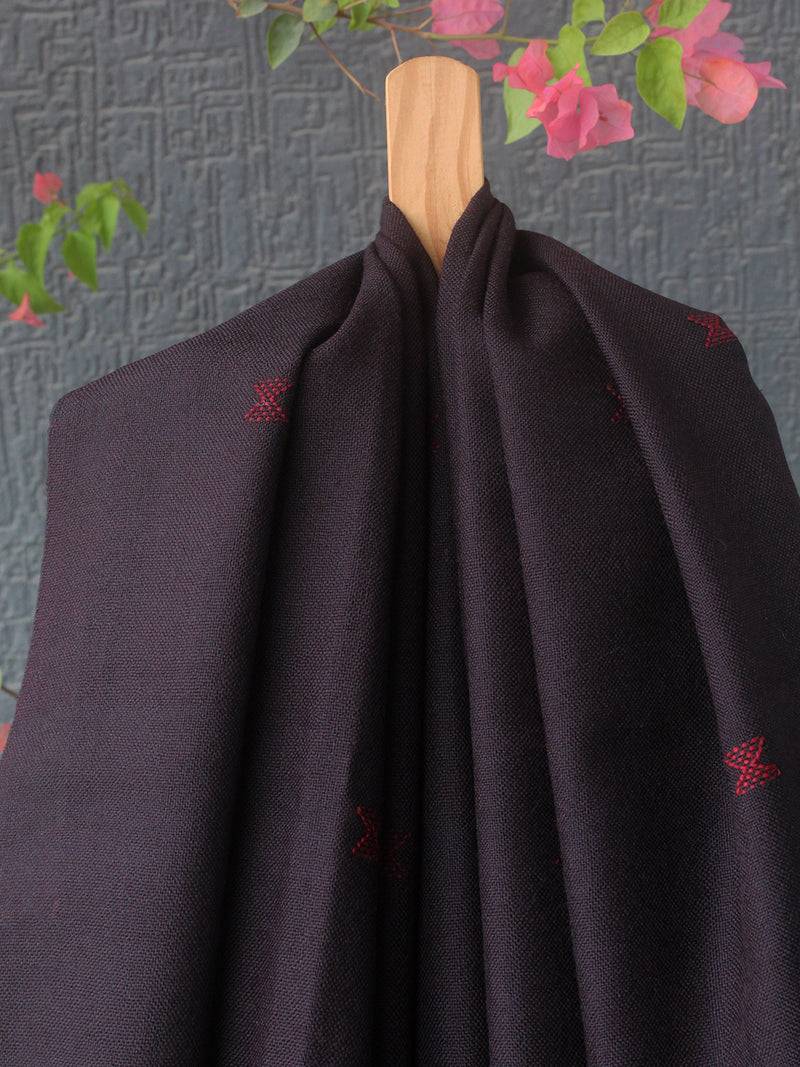 Brown Bhujodi Handloom Pure Wool Dhabda Shawl