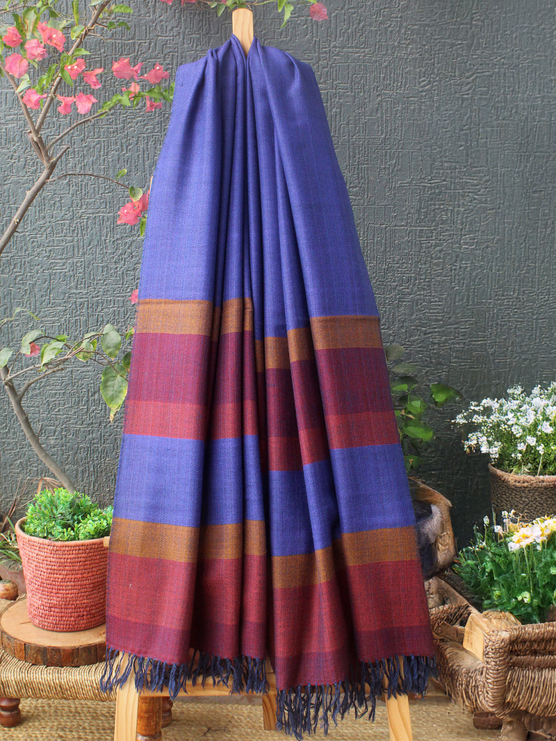Blue Kullu Handloom Pure Wool Shawl