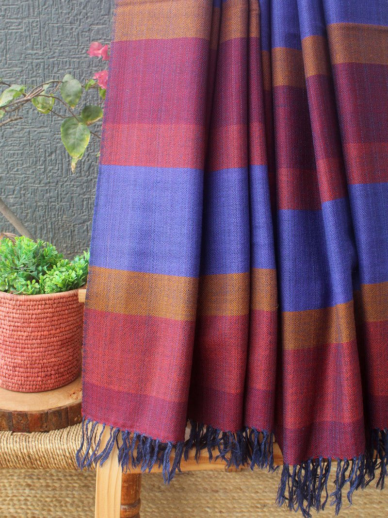 Blue Kullu Handloom Pure Wool Shawl