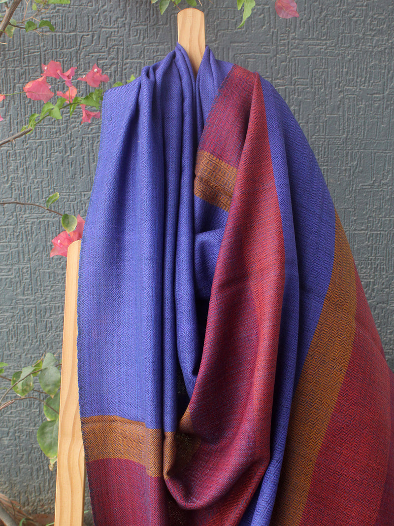Blue Kullu Handloom Pure Wool Shawl