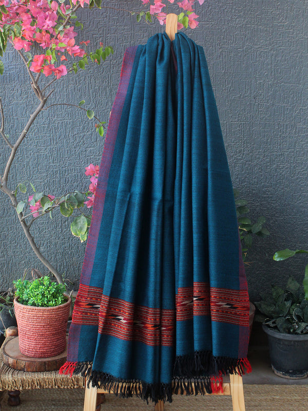 Blue Kullu Handloom Pure Wool Shawl