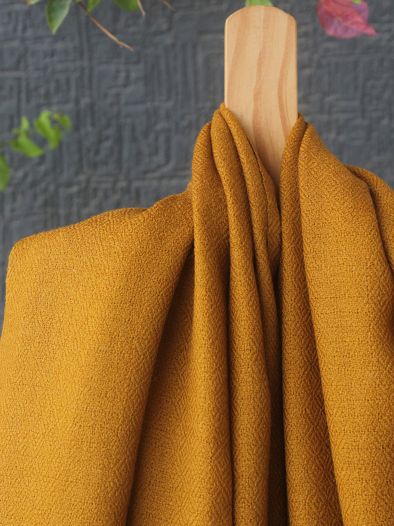Mustard Kullu Handloom Pure Wool Shawl